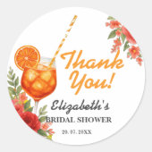 Liebe im ersten Spritz Citrus Orange Brautparty Runder Aufkleber (Vorderseite)