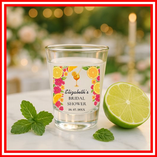 Liebe im ersten Spritz Citrus Orange Brautparty Schnapsglas