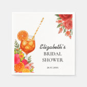 Liebe im ersten Spritz Citrus Orange Brautparty Serviette (Vorderseite)