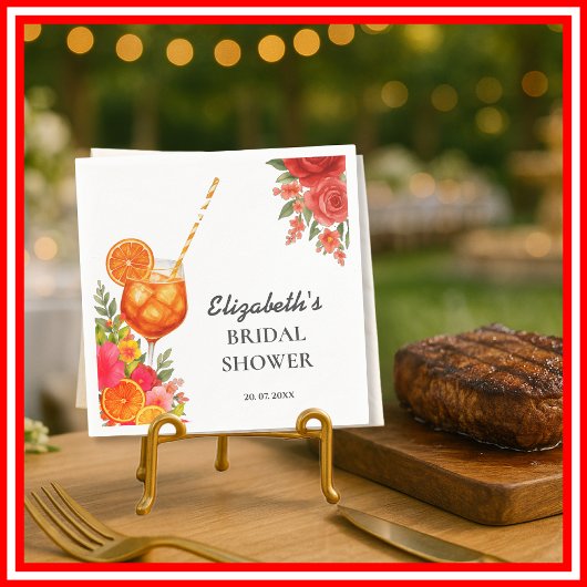 Liebe im ersten Spritz Citrus Orange Brautparty Serviette