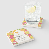 Liebe im ersten Spritz Citrus Orange Brautparty Steinuntersetzer (Seitenansicht)