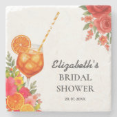 Liebe im ersten Spritz Citrus Orange Brautparty Steinuntersetzer (Vorderseite)