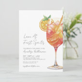 Liebe im ersten Spritz Cocktail Brautparty Einladung (Stehend Vorderseite)