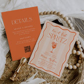 Liebe im ersten Spritz-Doppelseitiges Brautparty Einladung