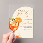 Liebe im ersten Spritz Orange Brautparty Acryleinladungen (Insitu (Handheld))