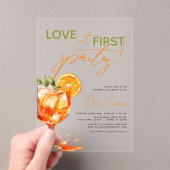 Liebe im ersten Spritz Orange Brautparty Acryleinladungen (Insitu (Handheld))