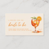 Liebe im ersten Spritz Orange Brautparty Begleitkarte (Vorderseite)