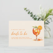 Liebe im ersten Spritz Orange Brautparty Begleitkarte (Stehend Vorderseite)