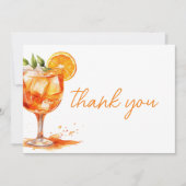 Liebe im ersten Spritz Orange Brautparty Dankeskarte (Vorderseite)