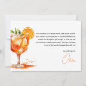 Liebe im ersten Spritz Orange Brautparty Dankeskarte (Rückseite)