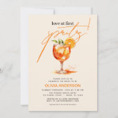 Liebe im ersten Spritz Orange Brautparty Einladung (Vorderseite)