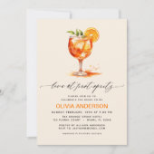 Liebe im ersten Spritz Orange Brautparty Einladung (Vorderseite)