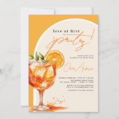 Liebe im ersten Spritz Orange Brautparty Einladung (Vorderseite)