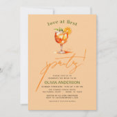 Liebe im ersten Spritz Orange Brautparty Einladung (Vorderseite)