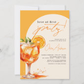 Liebe im ersten Spritz Orange Brautparty Einladung (Vorderseite)