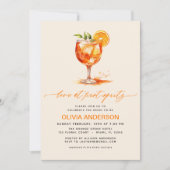 Liebe im ersten Spritz Orange Brautparty Einladung (Vorderseite)