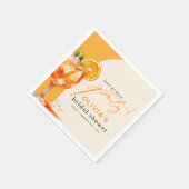 Liebe im ersten Spritz Orange Brautparty Serviette (Ecke)
