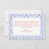 Liebe im ersten spritz-orangen Brautparty Dankeskarte (Rückseite)