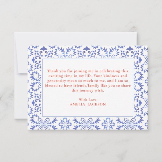 Liebe im ersten spritz-orangen Brautparty Dankeskarte (Rückseite)