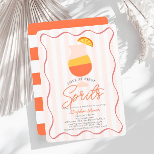 Liebe im ersten Spritz Retro Stripe Brautparty Einladung
