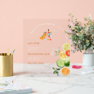 Liebe im ersten Spritz Signaturentrink Acrylschild