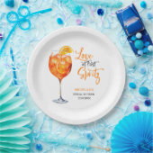 Liebe im ersten Spritz Summer Cocktail Brautparty Pappteller (Party)