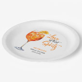 Liebe im ersten Spritz Summer Cocktail Brautparty Pappteller (Schrägansicht)