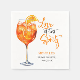 Liebe im ersten Spritz Summer Cocktail Brautparty Serviette