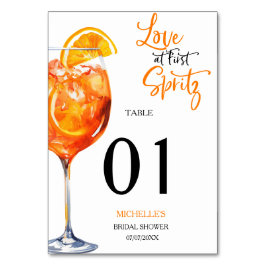 Liebe im ersten Spritz Summer Cocktail Brautparty Tischnummer