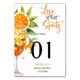 Liebe im ersten Spritz Summer Cocktail Brautparty Tischnummer