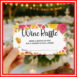 Liebe im ersten Spritz Wine Raffle Brautparty Begleitkarte