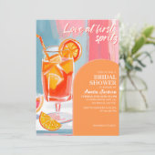 Liebe im ersten tropischen Brautparty von Spritz Einladung (Stehend Vorderseite)