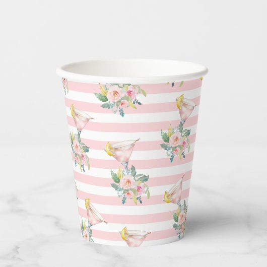 Liebe im First Sip Bright Cocktail Brautparty Pappbecher (Vorderseite)