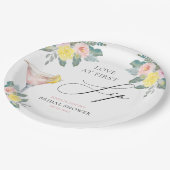 Liebe im First Sip Bright Cocktail Brautparty Pappteller (Schrägansicht)