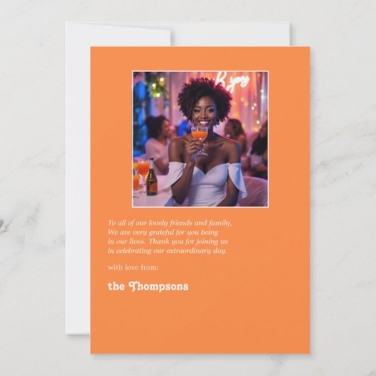 Liebe im First Spritz Brautparty Foto Dankeskarte (Rückseite)