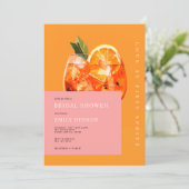 Liebe im First Spritz Modernes Brautparty Einladung (Stehend Vorderseite)