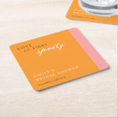 Liebe im First Spritz Modernes Brautparty Rechteckiger Pappuntersetzer (angewinkelt)