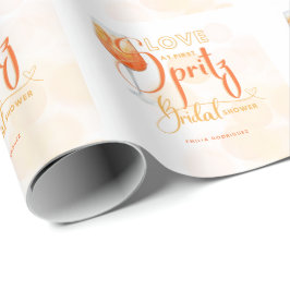 Liebe im First SPRITZ Modernes Orange Brautparty Geschenkpapier