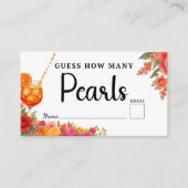 Liebe im First Spritz Pearls Game Brautparty Begleitkarte (Vorderseite)