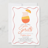 Liebe im First Spritz Retro Brautparty Einladung (Vorderseite)