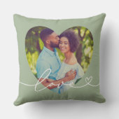 Liebe im Foto Green Custom Heart Shaped Kissen (Rückseite)