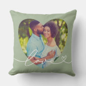 Liebe im Foto Green Custom Heart Shaped Kissen (Vorderseite)