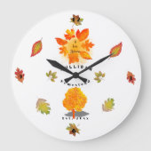 Liebe im Herbst weiß Große Wanduhr (Vorderseite)