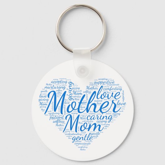 Liebe im Herzen der Mutter Wörter groß Schlüsselanhänger (Vorderseite)