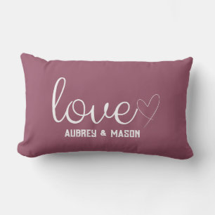 Liebe im Herzen der Rose Wine Individuelle Name Lendenkissen