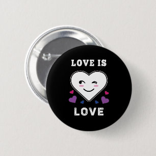 Liebe im Herzen ist Liebe LGBTQ Bisexueller Stolz Button