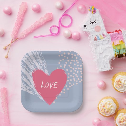 Liebe im Herzen Pappteller (Party)