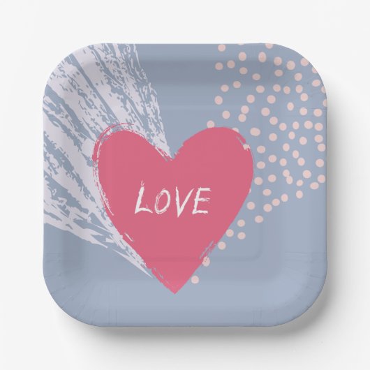 Liebe im Herzen Pappteller (Vorderseite)