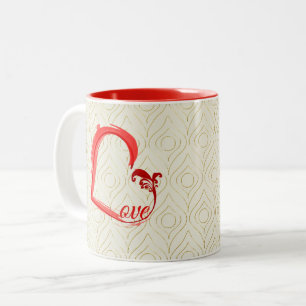 Liebe im Herzen Zwei-Tone-Kaffee-Tasse Zweifarbige Tasse