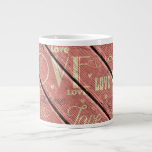 Liebe im Hintergrund Rosa Holz Jumbo-Tasse